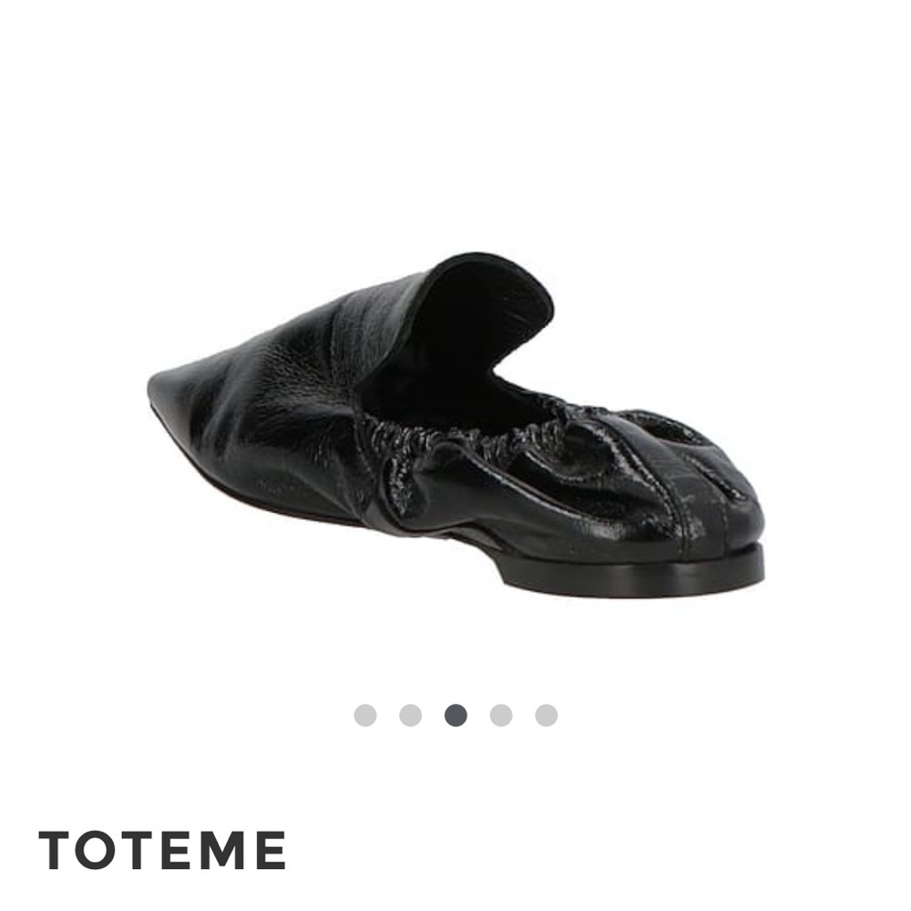TOTEME Black Leather Square Toe Elastic Back Flat Loafers Made in Italy Size 37 - Picture 12 of 12